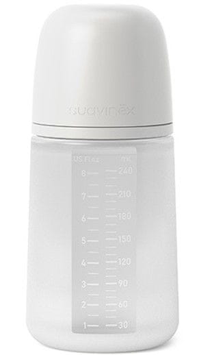 Suavinex Dojčenská fľaša 240 ml M COLOUR ESSENCE - biela